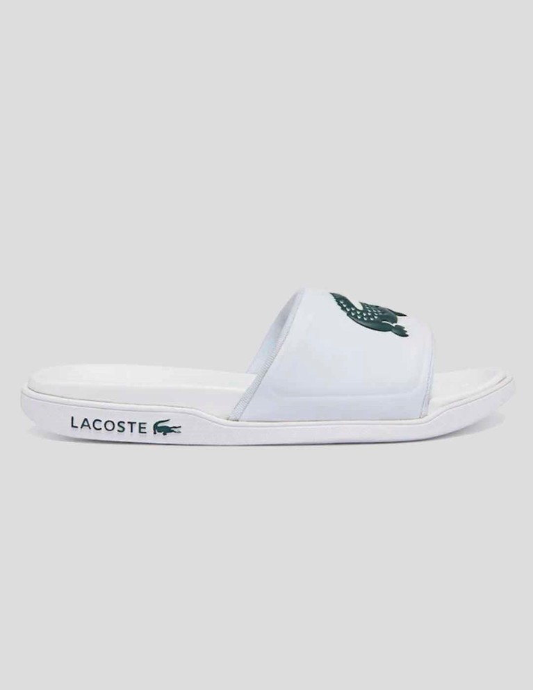 Chanclas LACOSTE croco dualiste wht/dk grn